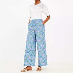 Wide Leg Pants in Bouquet Linen Blend